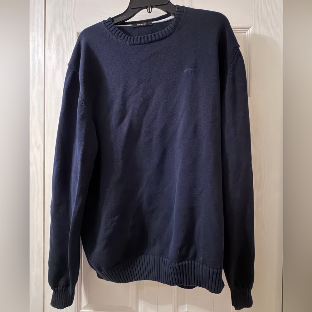 Barbour Men's Navy Classic Crewneck 100% Cotton Sweater Size XXL